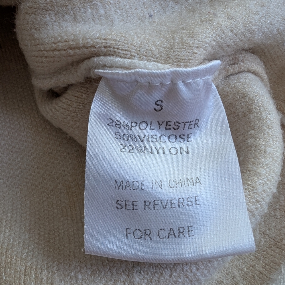 Romantic Floral Cottagecore Sweater Cream Tan Botanical Soft Girl Boho Small - Picture 5 of 11